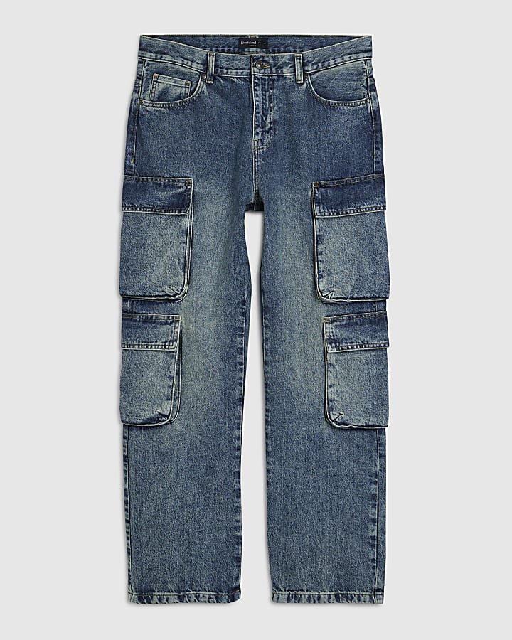 blu loose fit jeans cargo