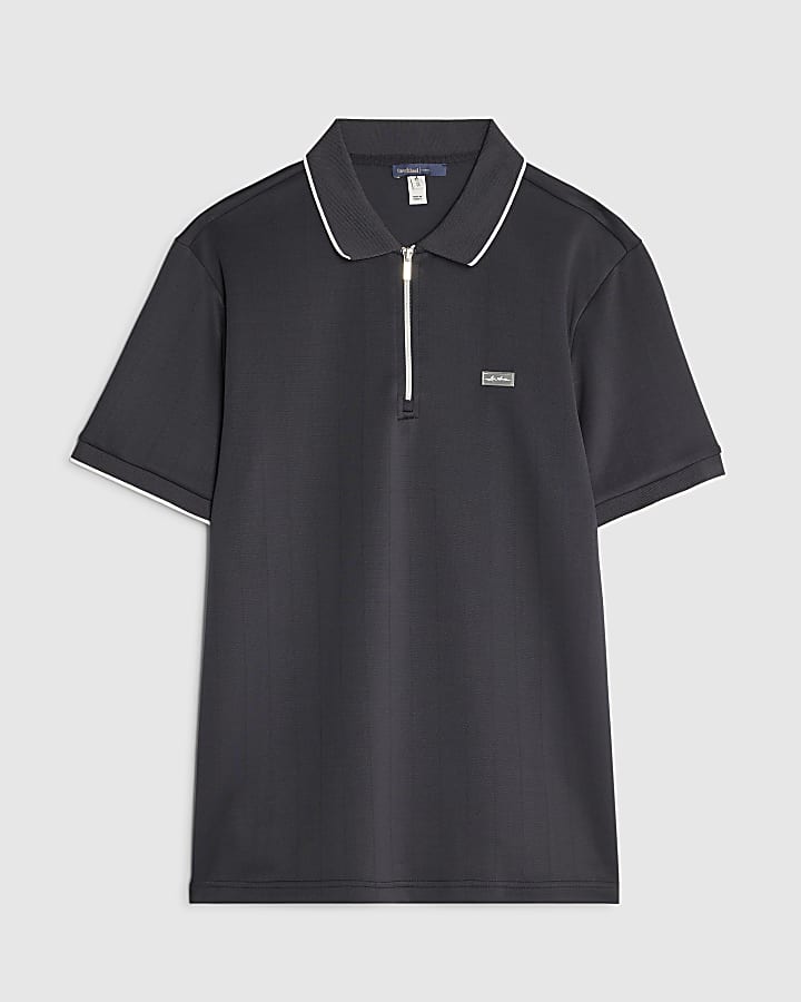 marina muscle fit les amis stripe polo shirt