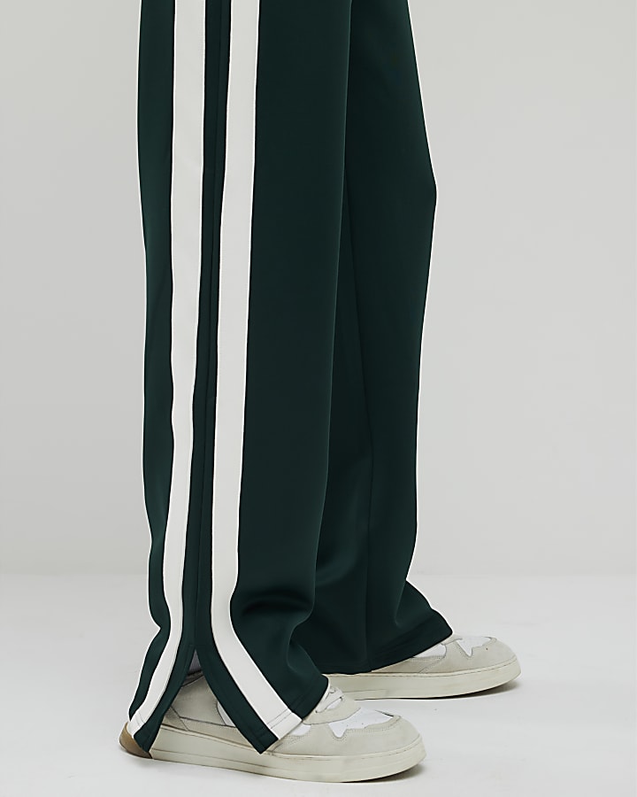 verde vestibilità ampia twill di striscia jogging