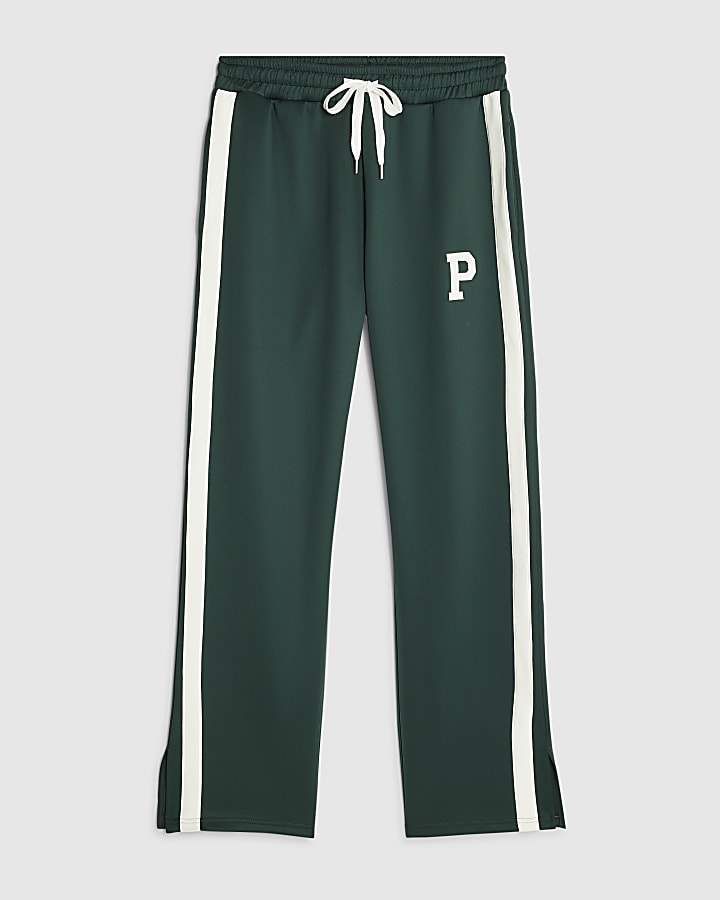 verde vestibilità ampia twill di striscia jogging