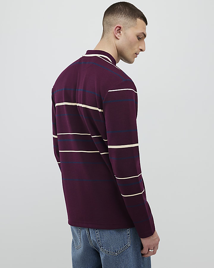 rosso slim fit polo shirt stripe