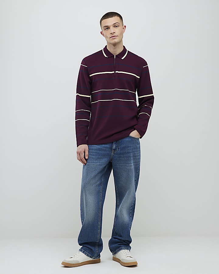 rosso slim fit polo shirt stripe