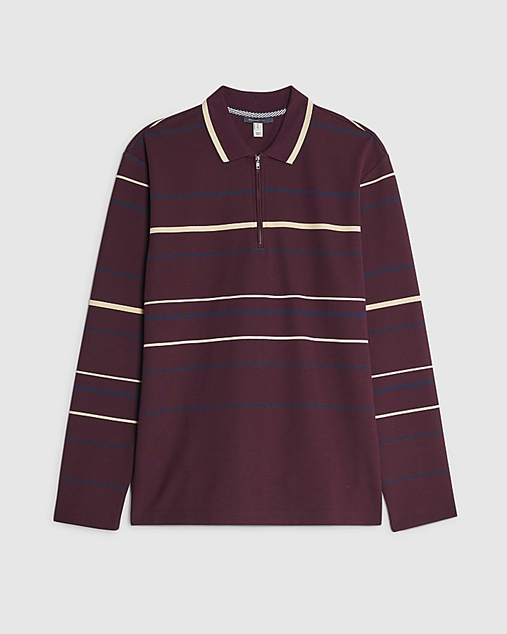 rosso slim fit polo shirt stripe