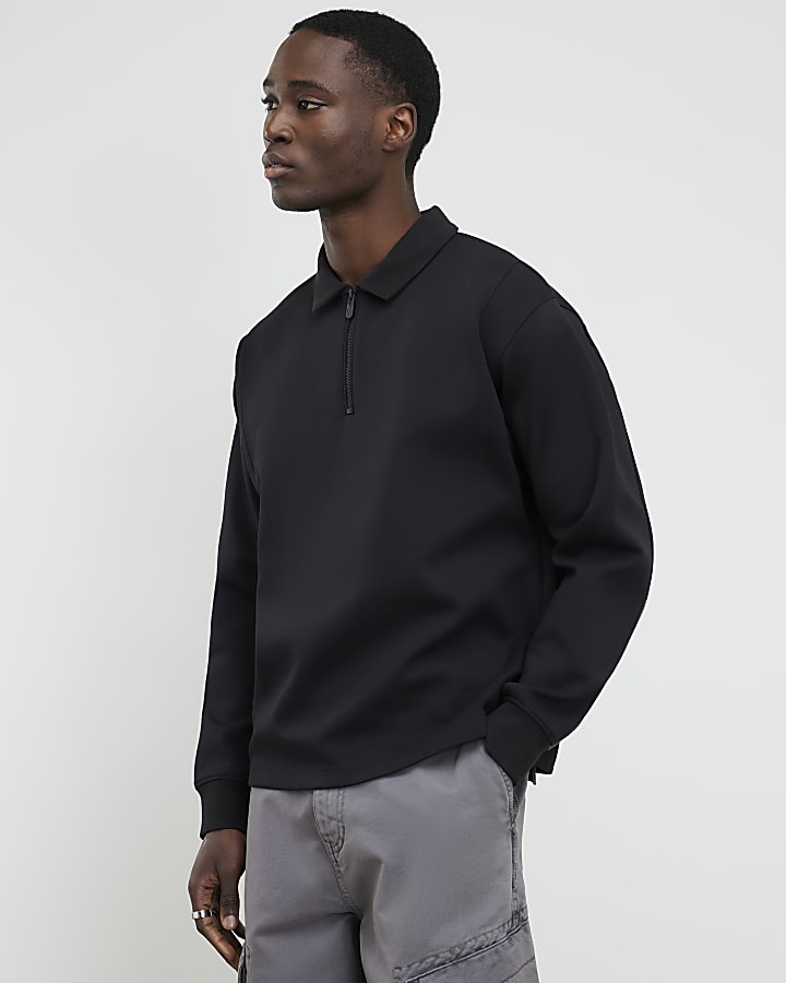 grigio oversize fit luminis polo shirt