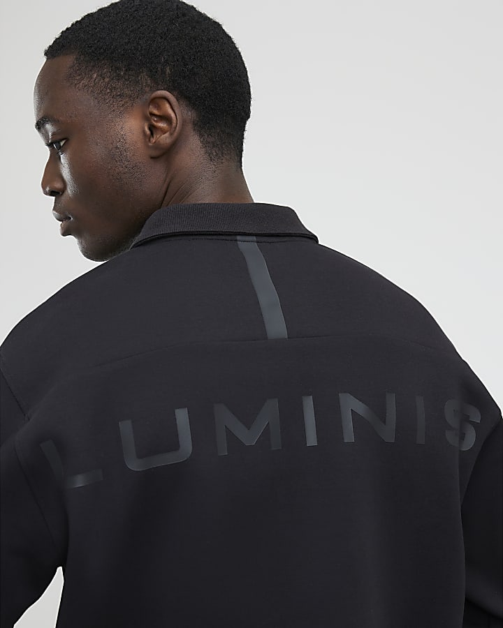 grigio oversize fit luminis polo shirt