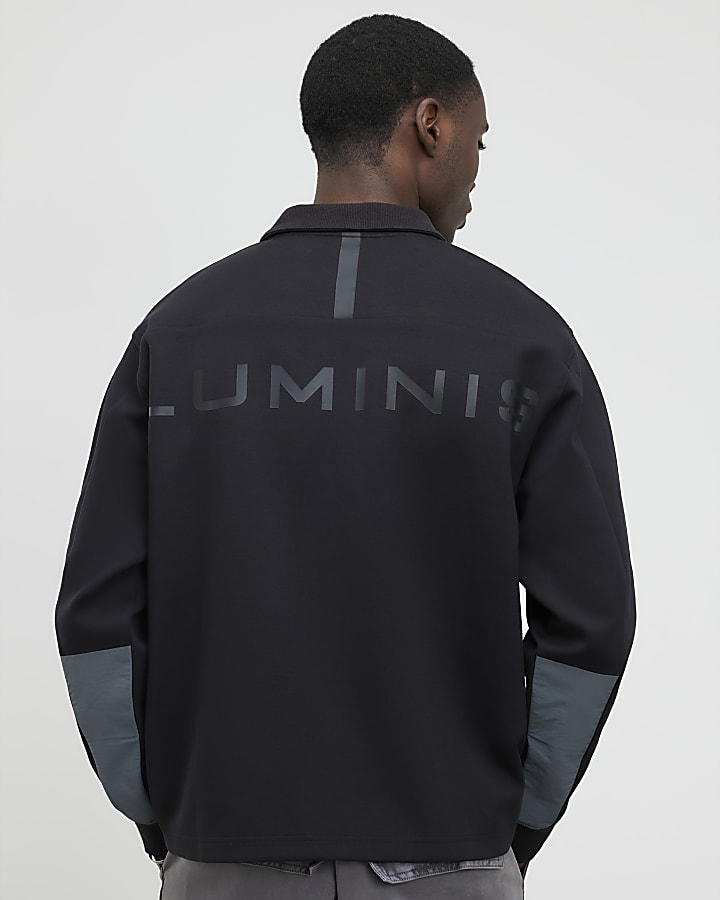 grigio oversize fit luminis polo shirt
