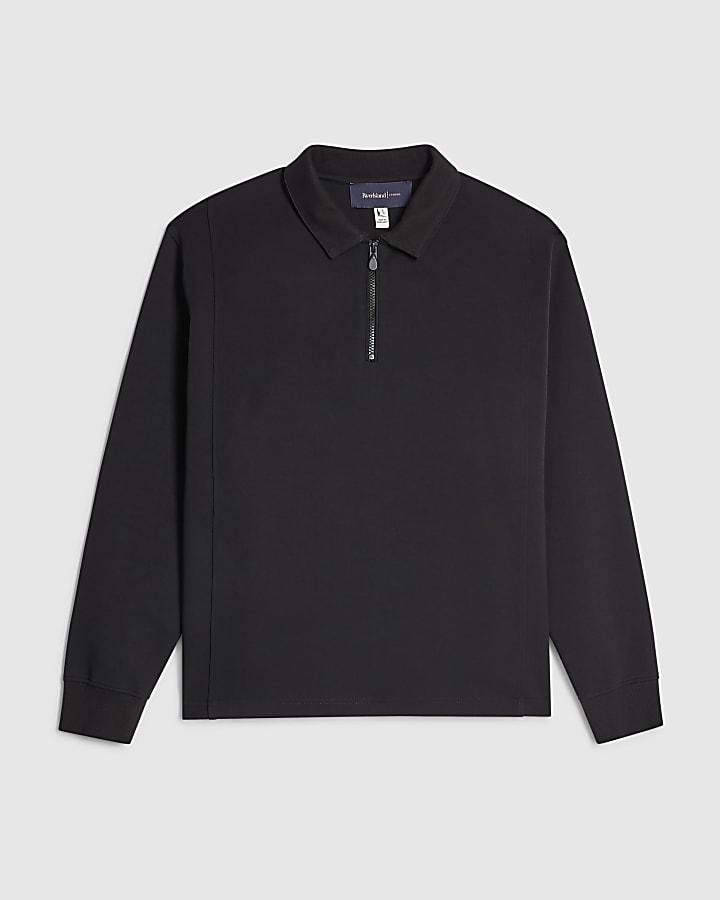 grigio oversize fit luminis polo shirt