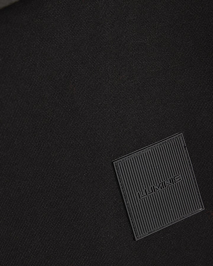 nero vestibilità regolare luminis badge hoodie