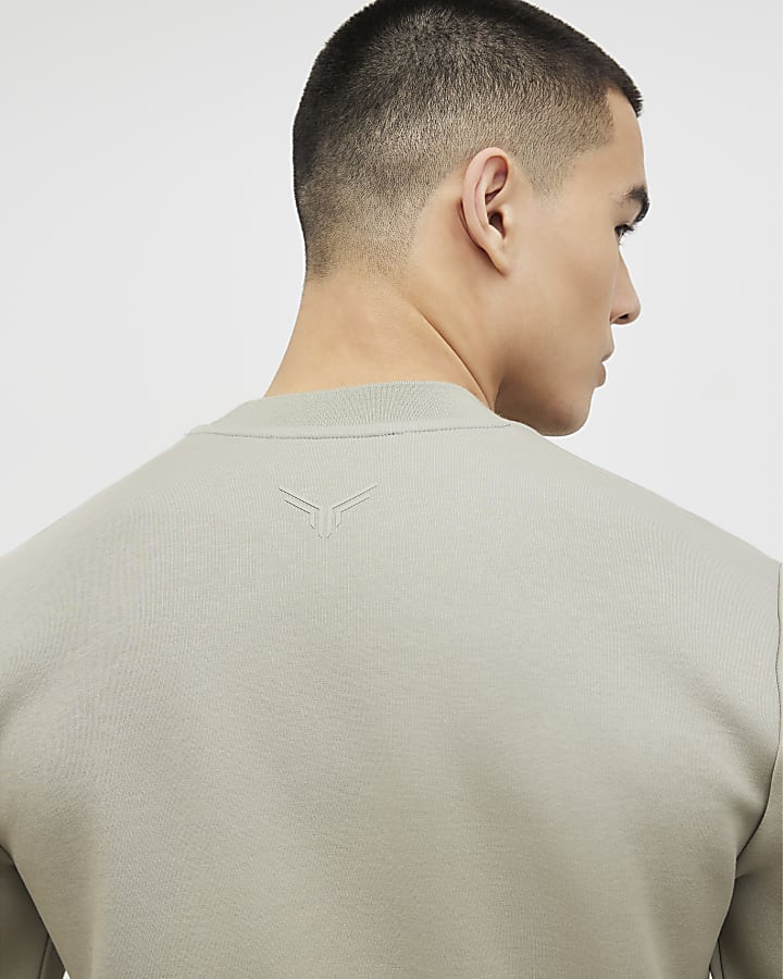 khaki vestibilità slim in nylon tasca della felpa