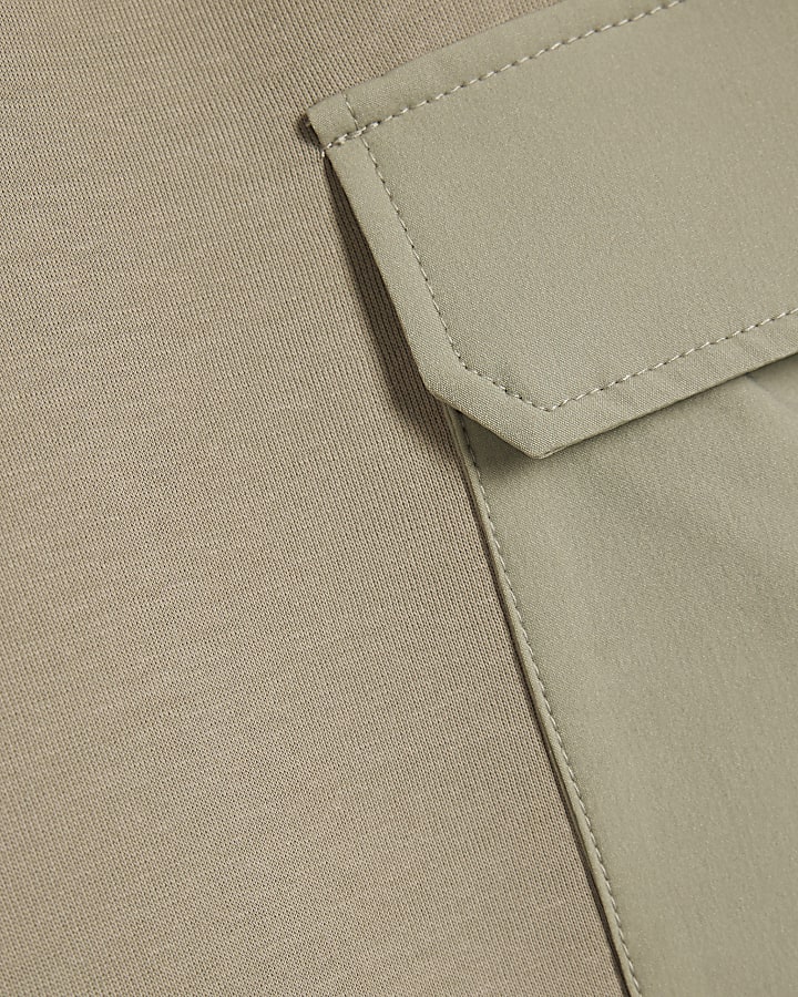 khaki vestibilità slim in nylon tasca jogging