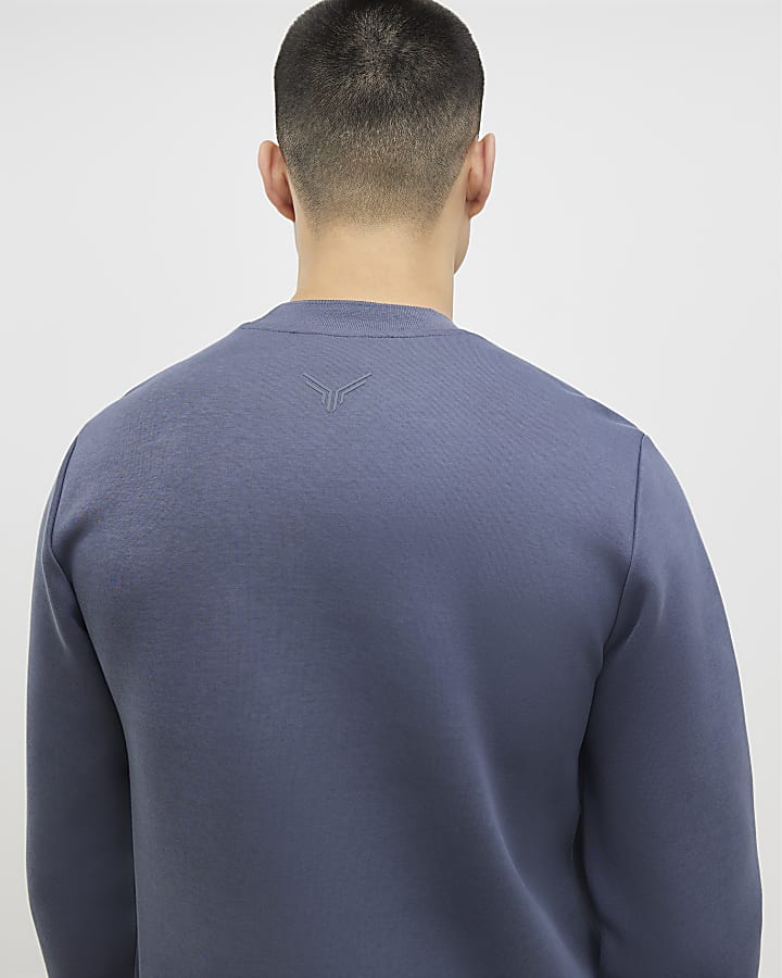 grigio slim fit in nylon tasca della felpa