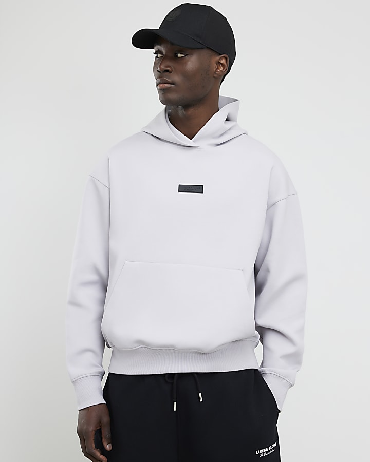 grigio oversize fit felpa luminis