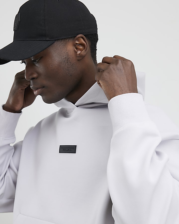grigio oversize fit felpa luminis