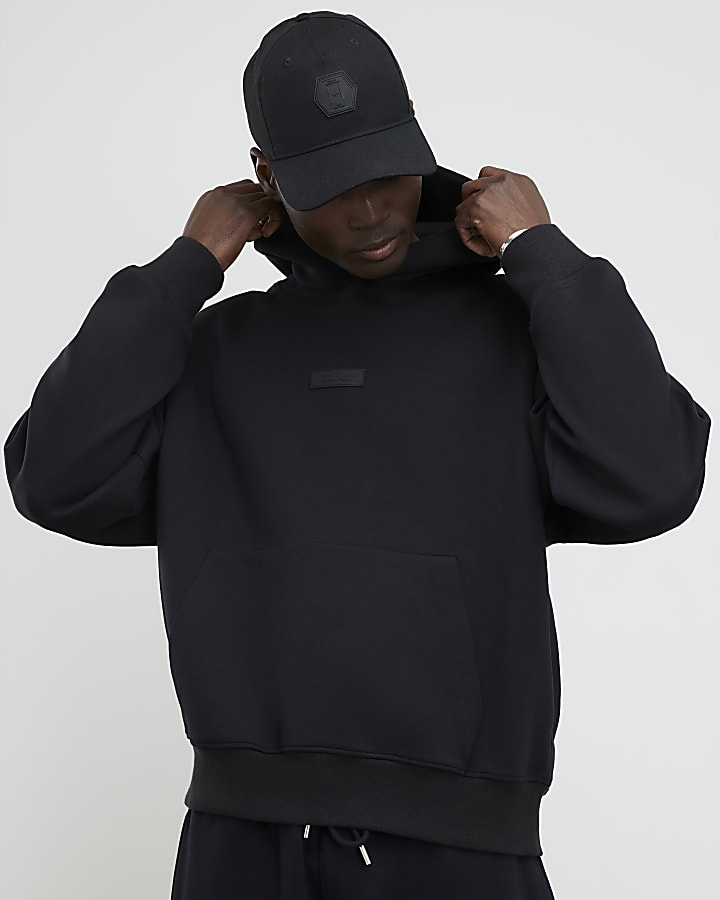 nero oversized fit felpa luminis