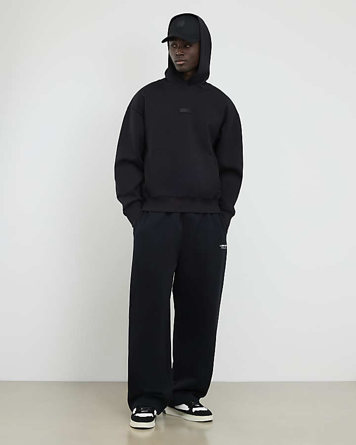 nero oversized fit felpa luminis
