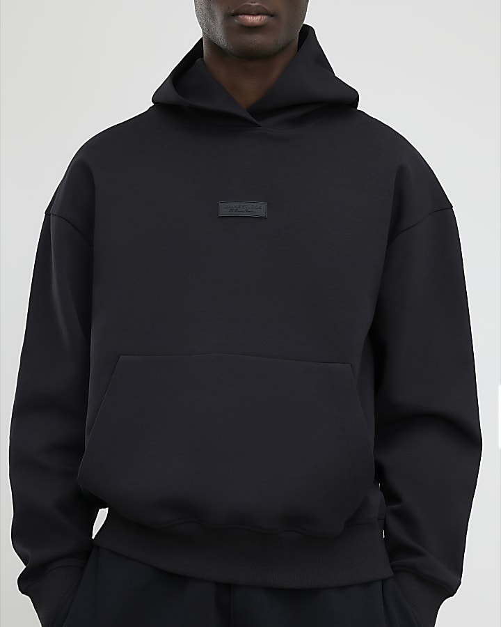 nero oversized fit felpa luminis