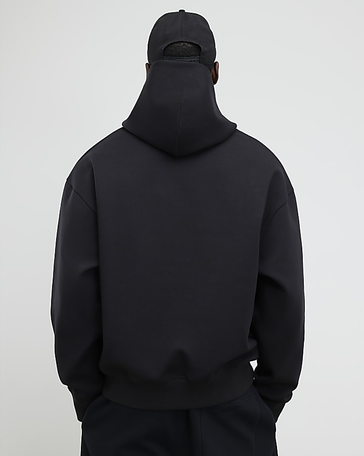 nero oversized fit felpa luminis