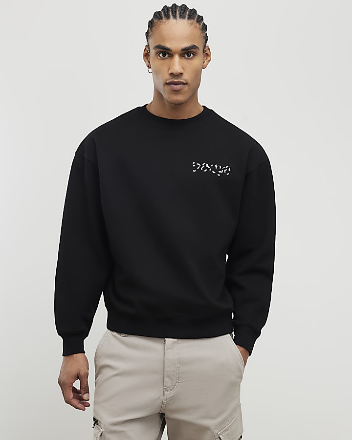 nero oversize fit tokyo drago felpa