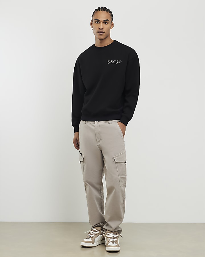 nero oversize fit tokyo drago felpa