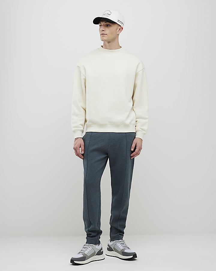 grigio slim fit con texture jogging