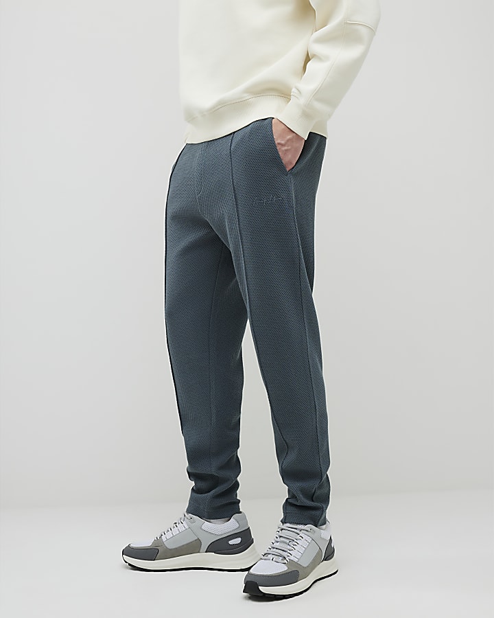 grigio slim fit con texture jogging