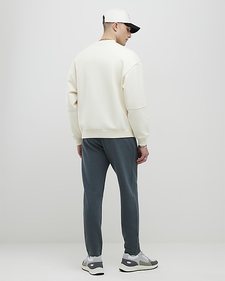 grigio slim fit con texture jogging