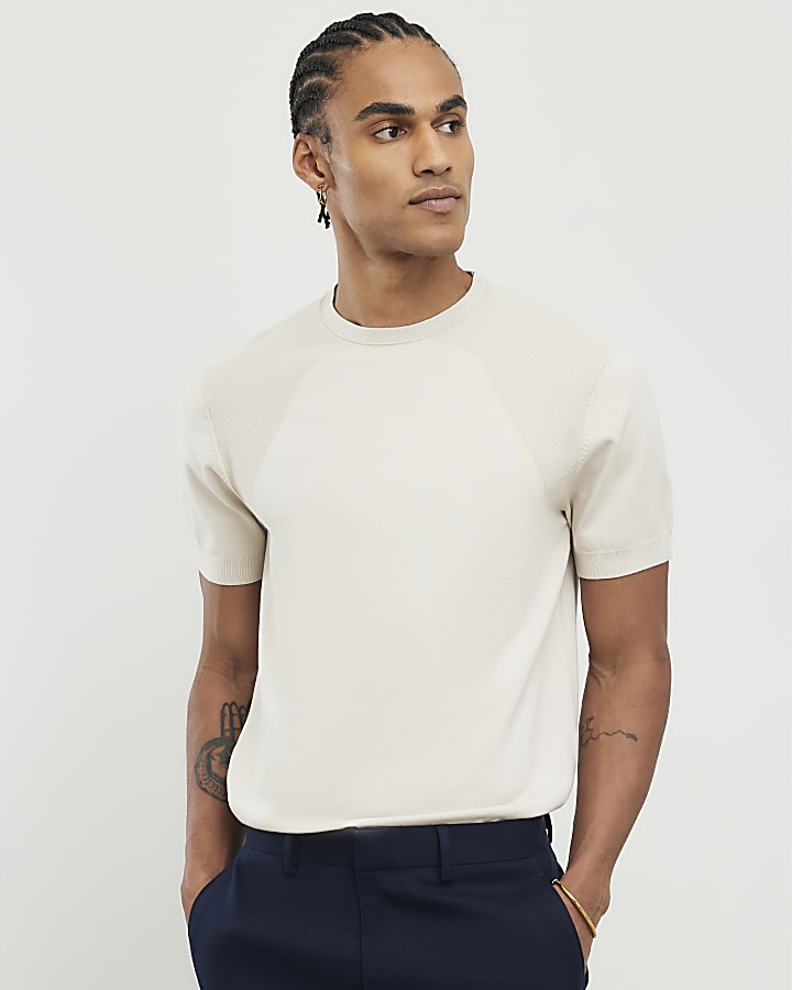 beige slim fit t-shirt