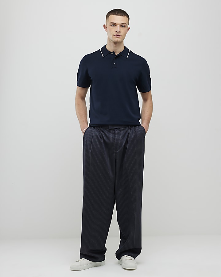 navy slim fit polo shirt