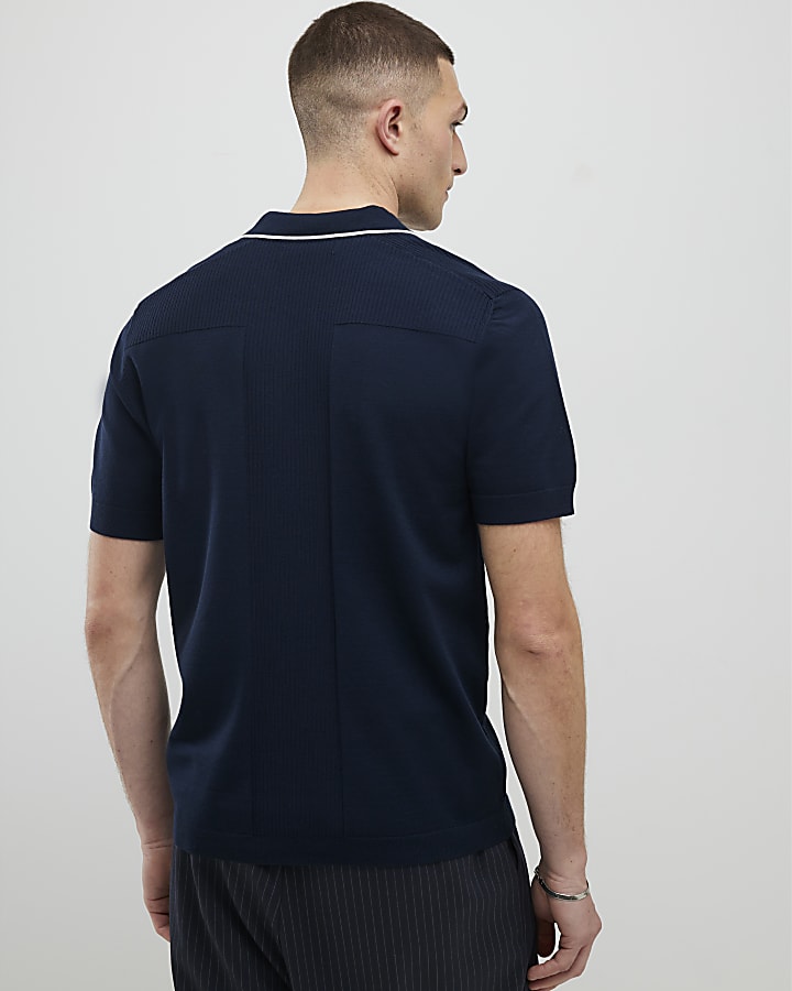 navy slim fit polo shirt