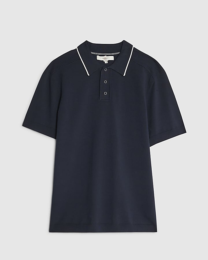 navy slim fit polo shirt