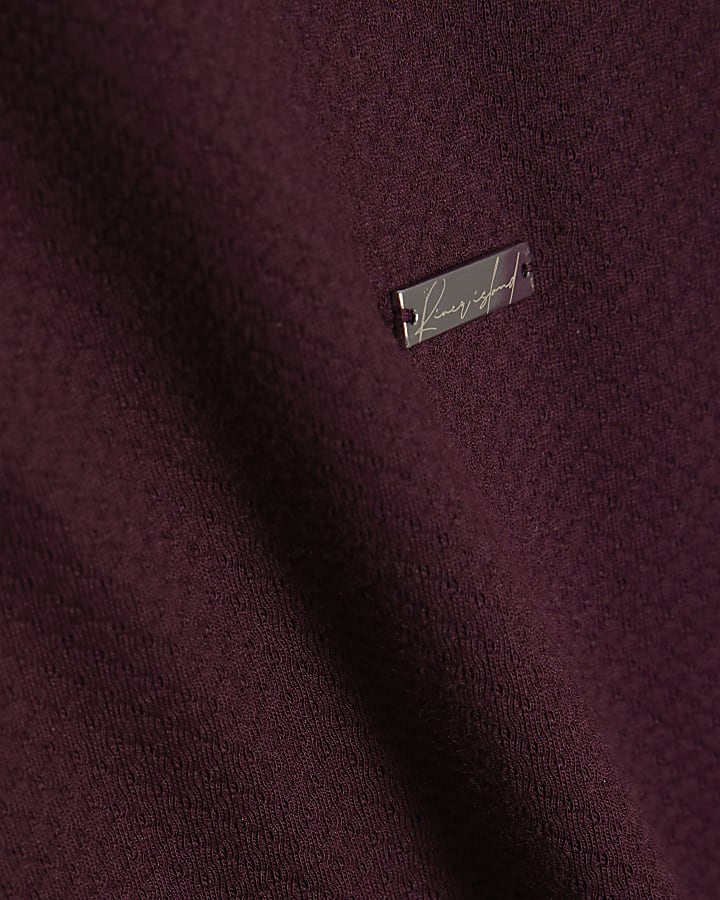 rosso slim fit con texture t-shirt