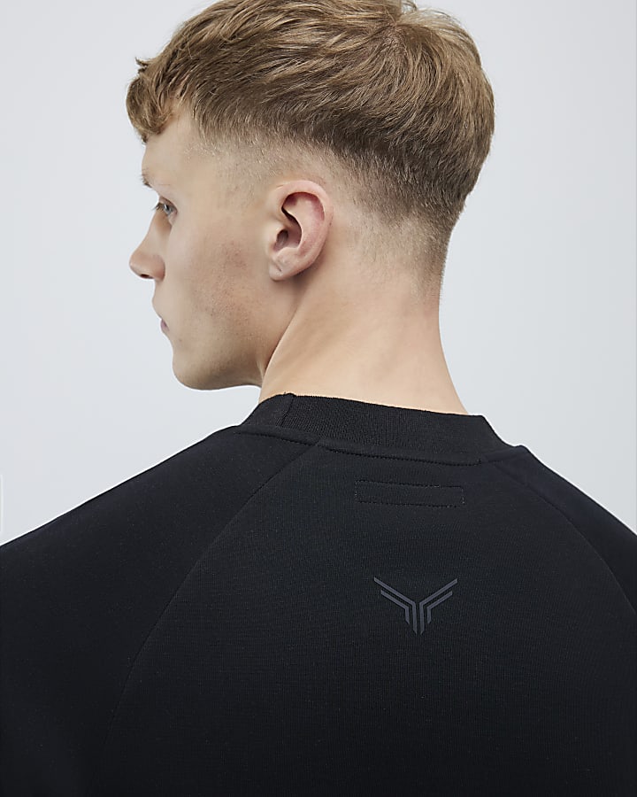 nero vestibilità slim in nylon ibrido felpa