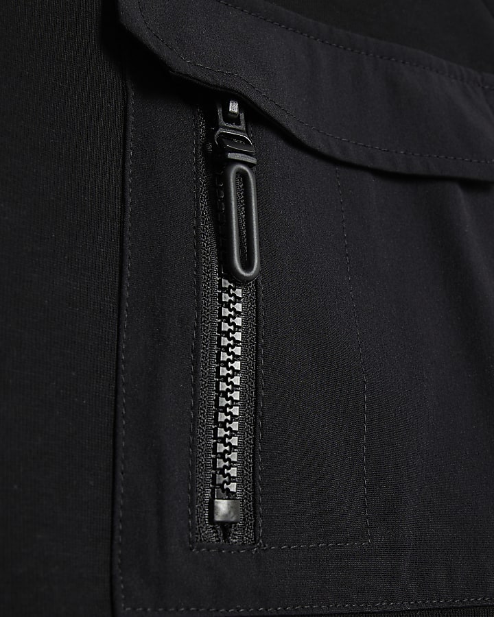 nero vestibilità slim in nylon ibrido felpa