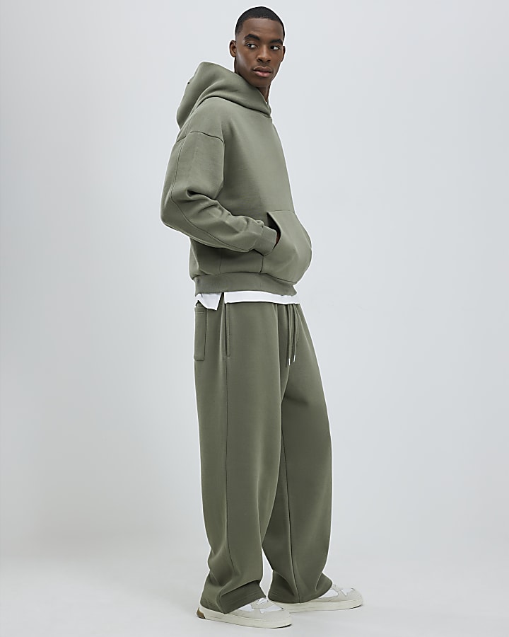 khaki gamba larga jogging