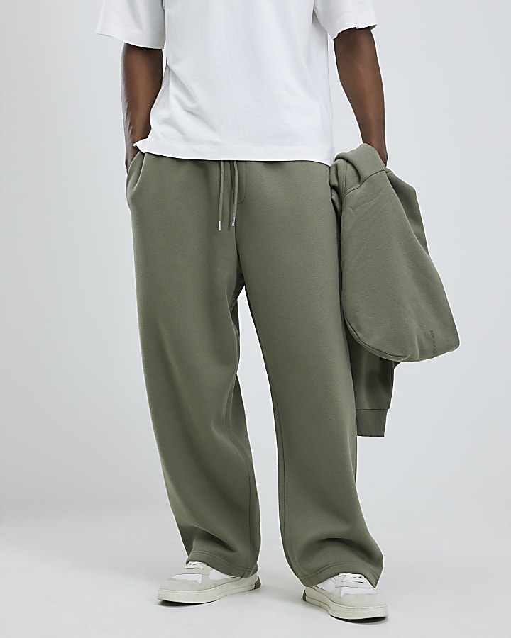 khaki gamba larga jogging