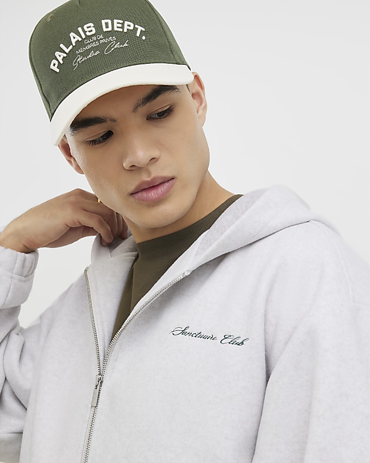 grigio oversize fit con zip hoodie