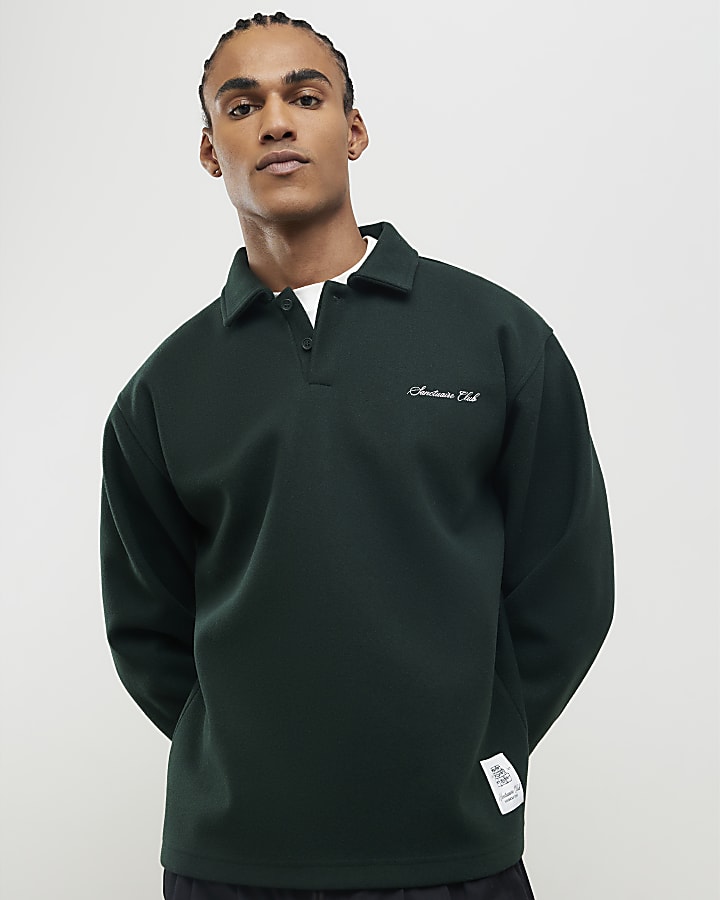 verde oversize fit santuario polo shirt