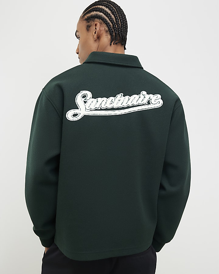 verde oversize fit santuario polo shirt