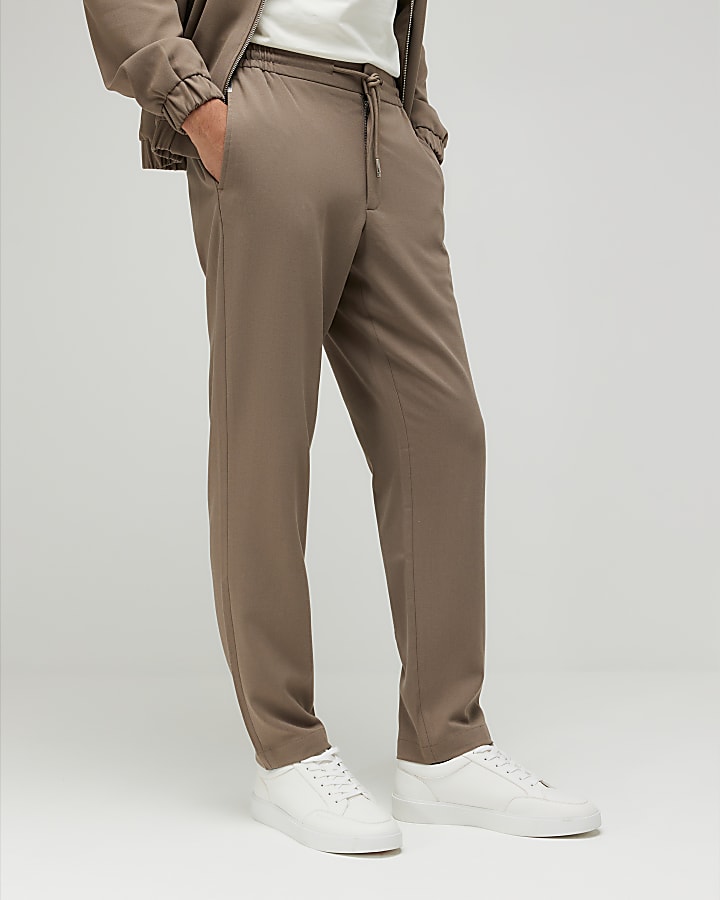 beige slim fit jogging