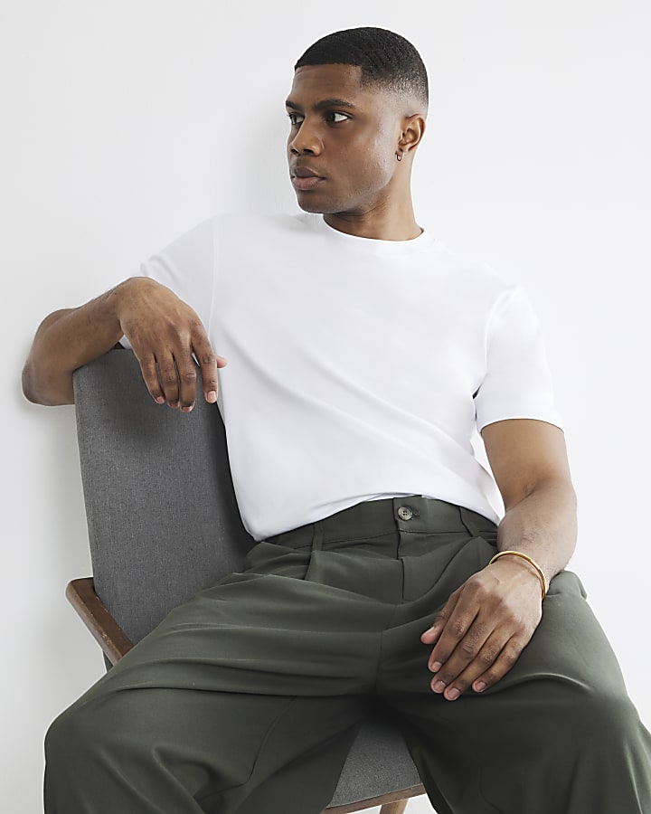 bianco slim fit t-shirt manica corta