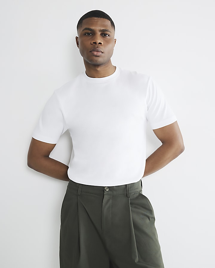 bianco slim fit t-shirt manica corta