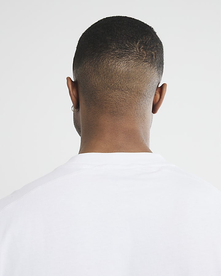 bianco regular fit t-shirt ricamata