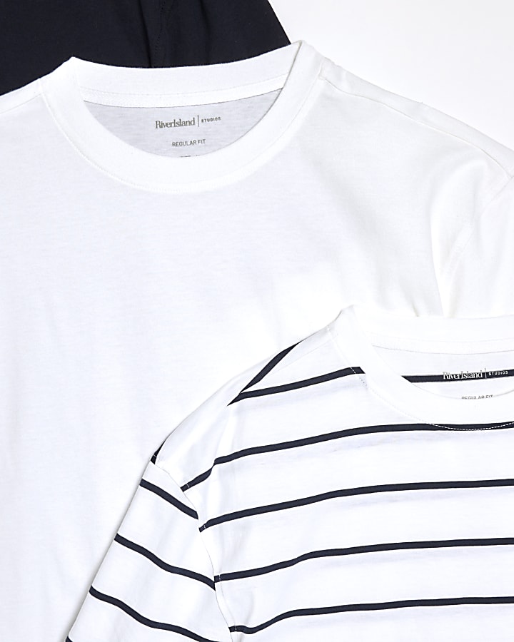 bianco 3 pack regular fit stripe t-shirt