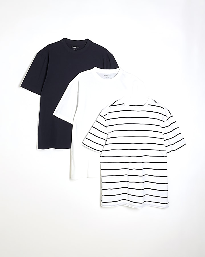 bianco 3 pack regular fit stripe t-shirt