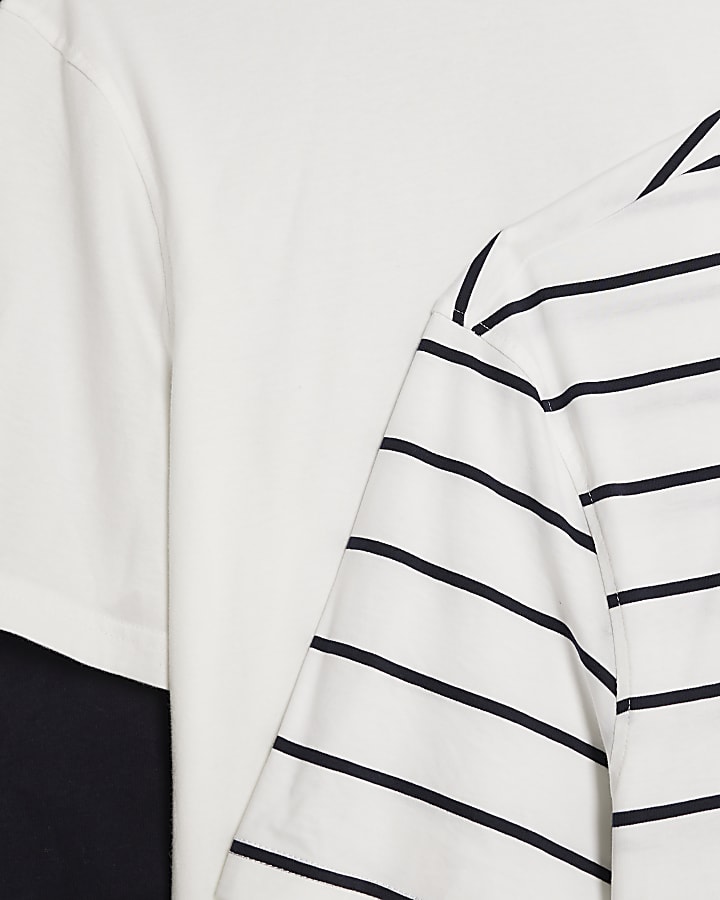 bianco 3 pack regular fit stripe t-shirt