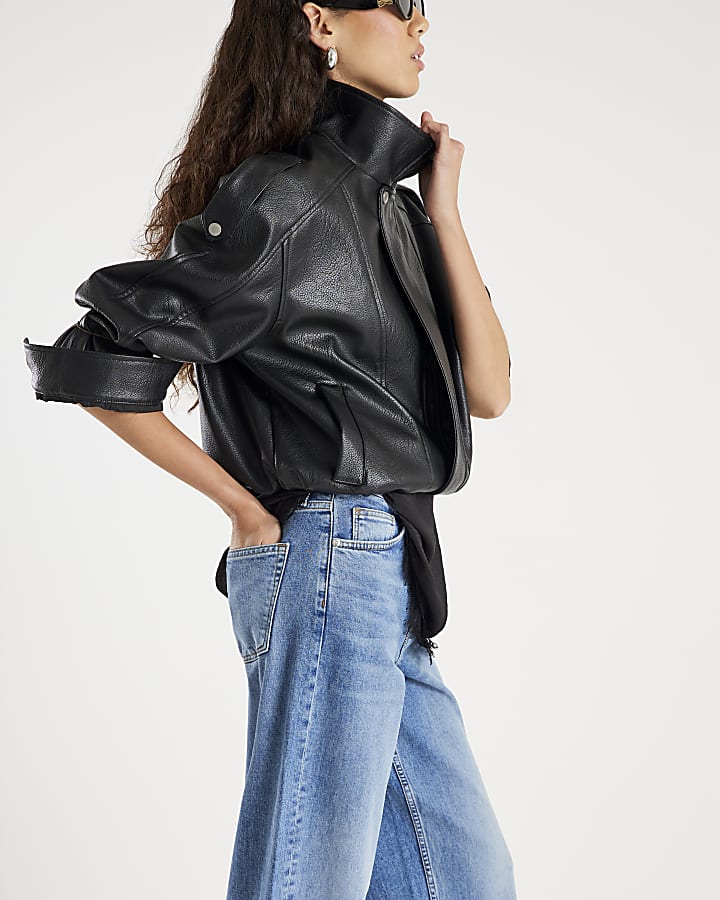 blu vita normale barile jeans a gamba