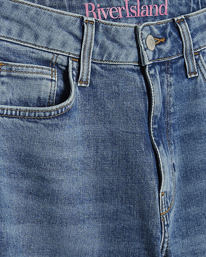 blu vita normale barile jeans a gamba