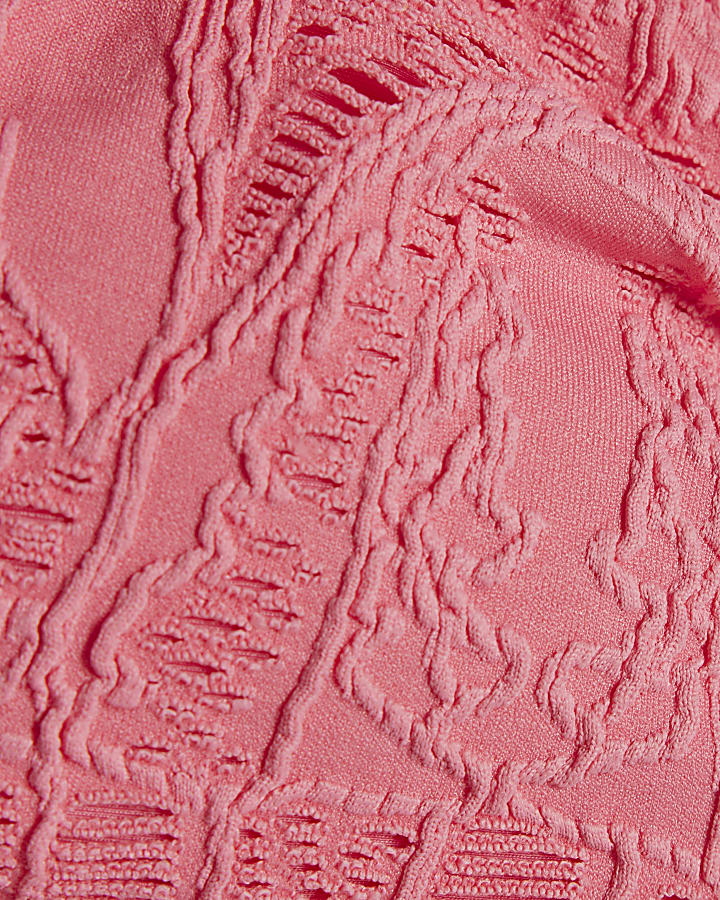 rosa texture shell bandeau bikini top