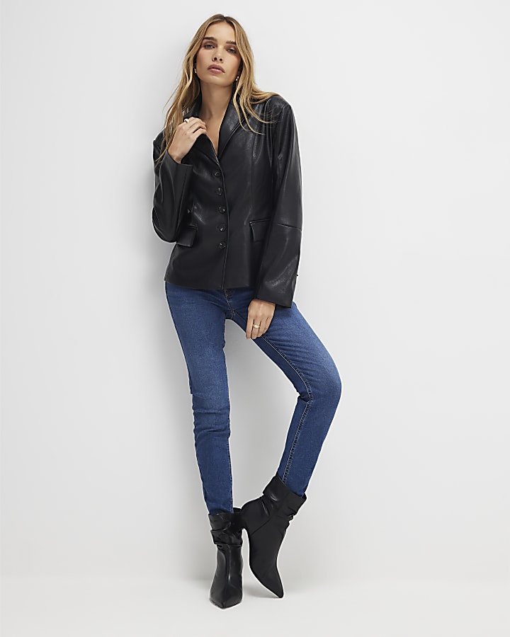 nero montato in ecopelle blazer