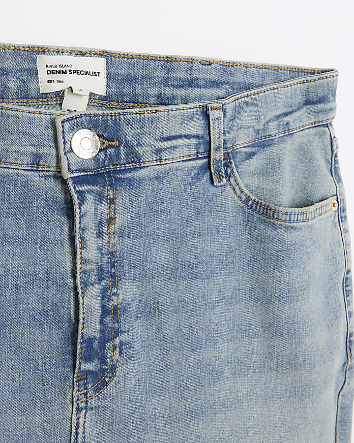 plus blu a vita alta jeans svasati